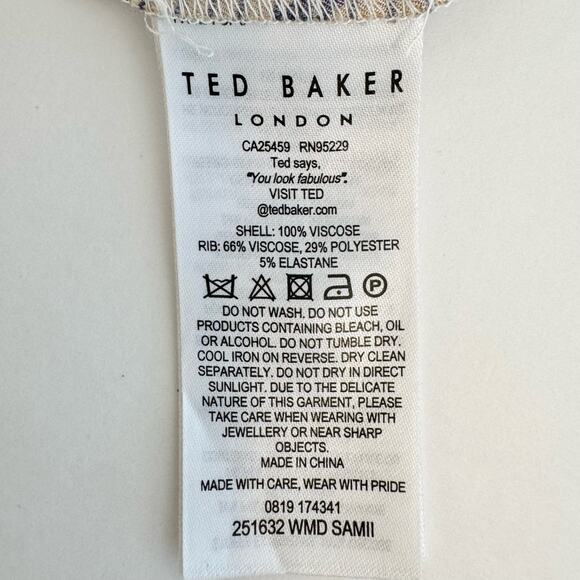 Ted Baker Samii Geo Zigzag Print Midi Dress Short Sleeve Ted Size 1 (US 4) - Picture 12 of 13